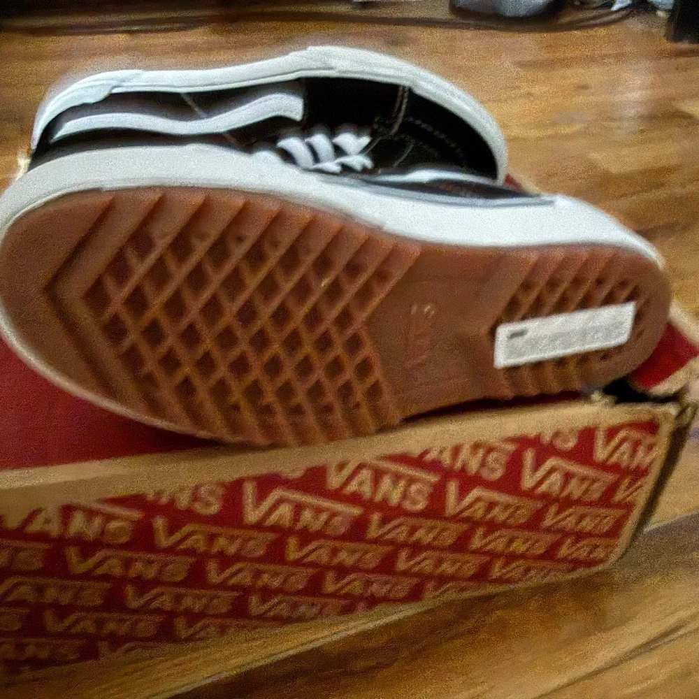 Vans Black and White High-Tops with Gum Sole - Picture 4 of 5